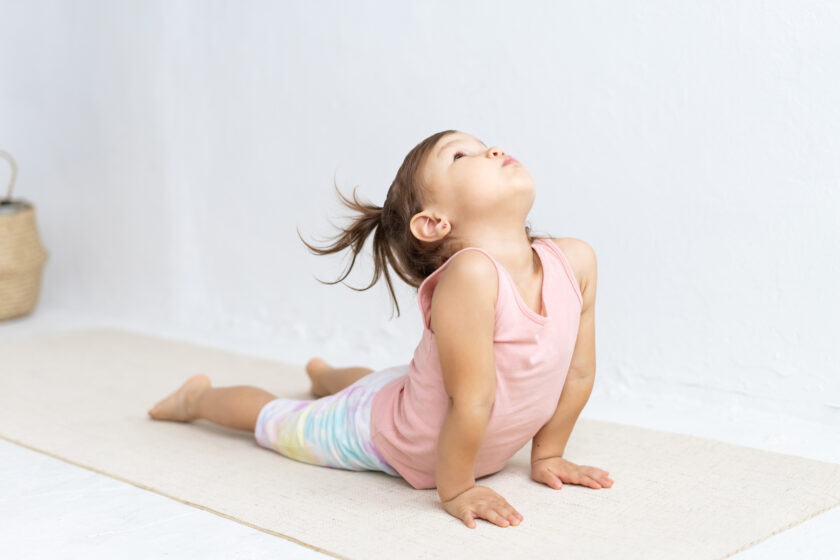 girl doing yoga.